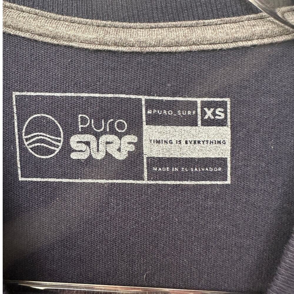 Puro Surf T Shirt Navy Blue XS Unisex Crew Neck - Picture 5 of 7